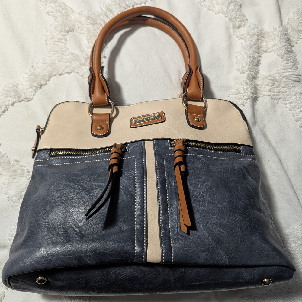 Stylish Blue and Cream Women's Bag